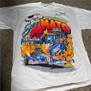 Vtg autograph White Joe Amato Racing T-Shirt
